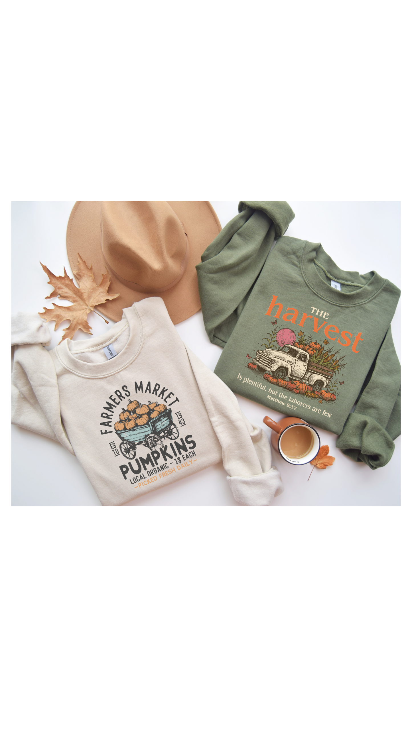 Farmers Market Pumpkins Crewneck Sweatshirt