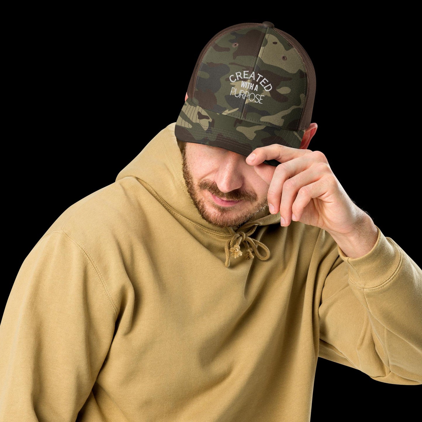 Camouflage trucker hat