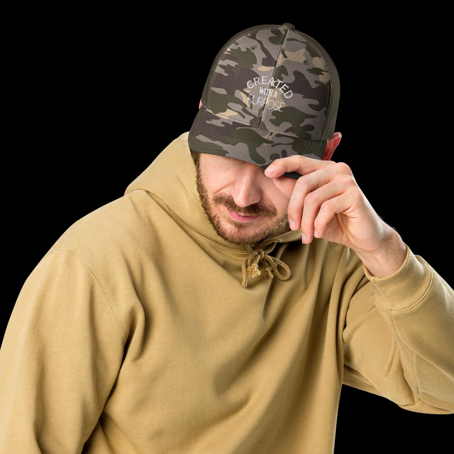 Camouflage trucker hat