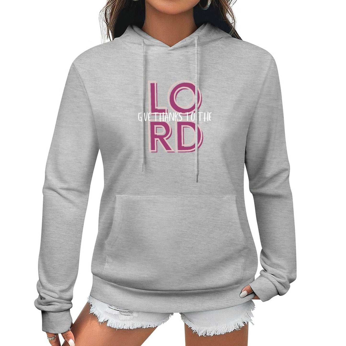 Give Thanks To The Lord Women's Customize Hoodie with Pocket