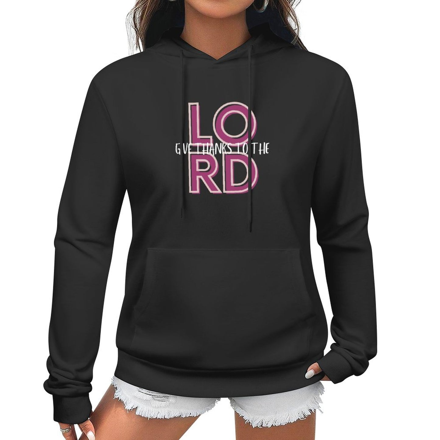 Give Thanks To The Lord Women's Customize Hoodie with Pocket