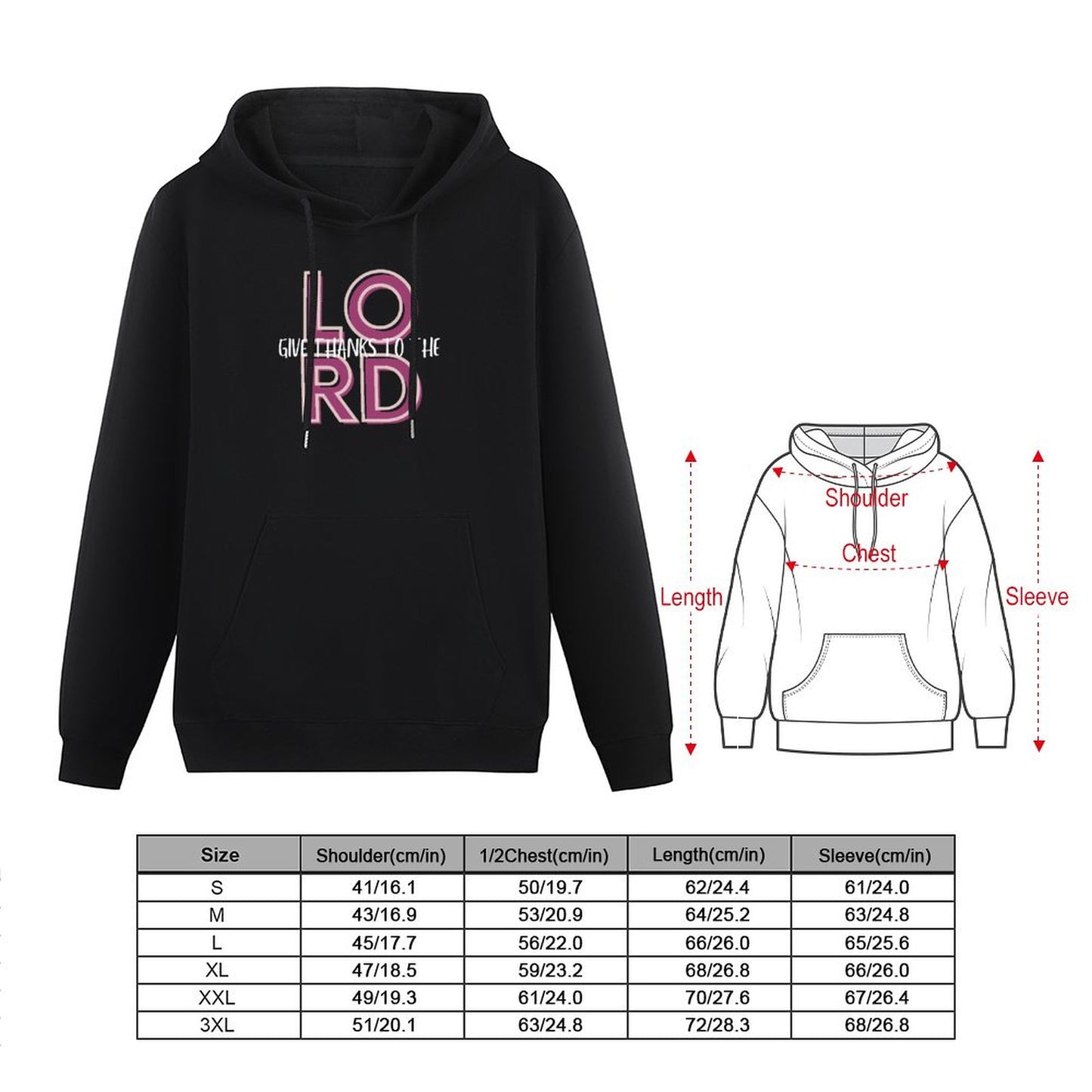 Give Thanks To The Lord Women's Customize Hoodie with Pocket