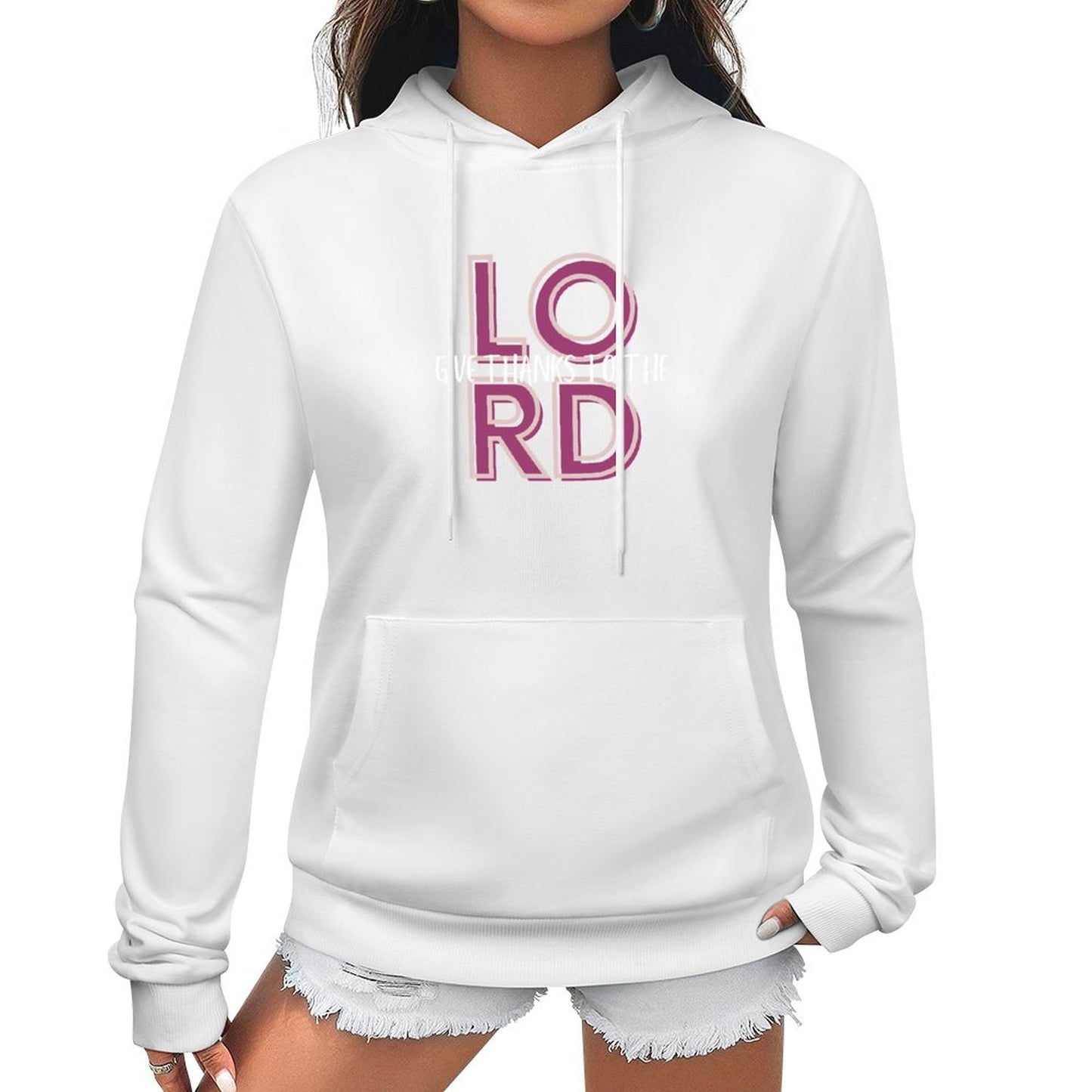 Give Thanks To The Lord Women's Customize Hoodie with Pocket