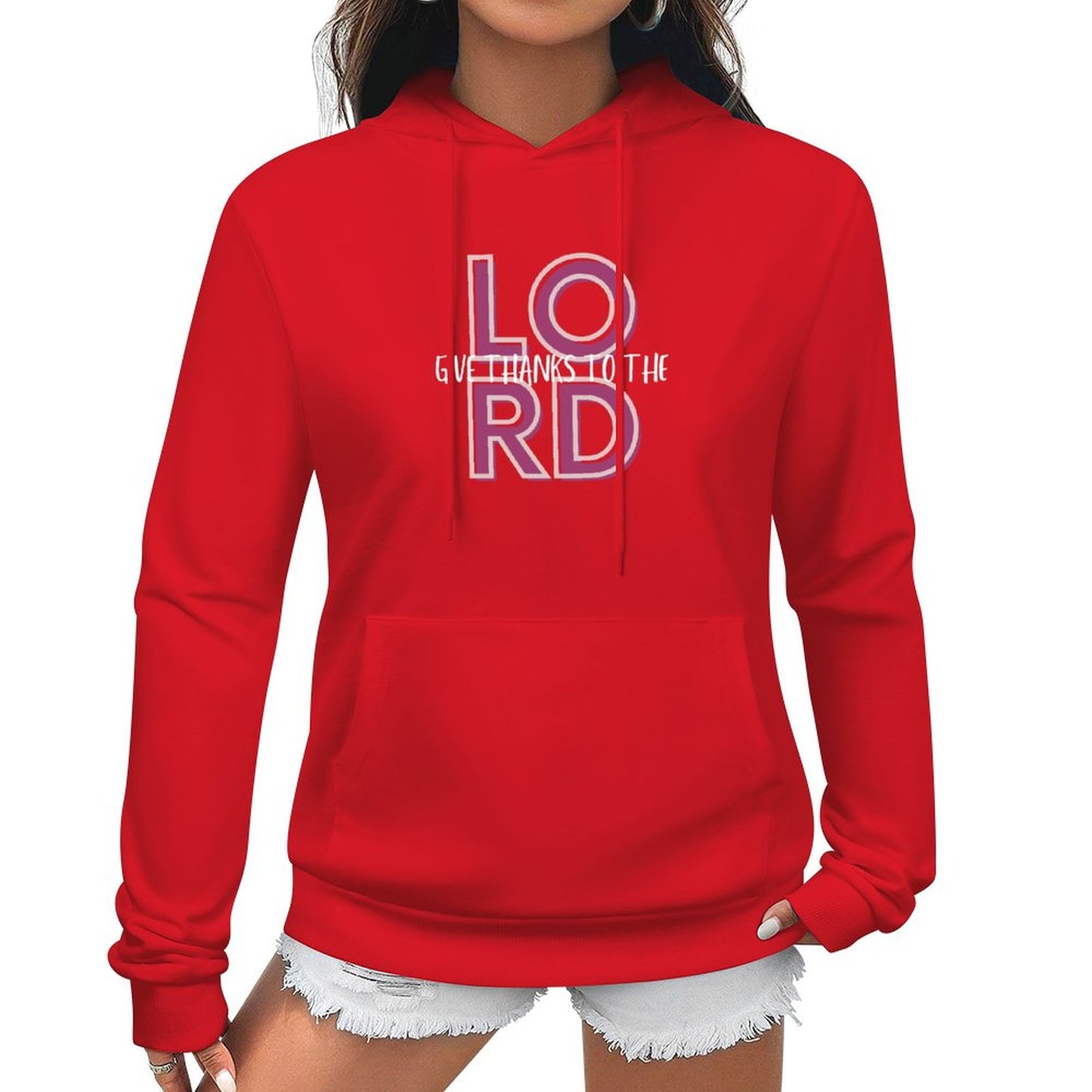 Give Thanks To The Lord Women's Customize Hoodie with Pocket